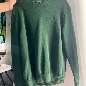 Ralph Lauren Green Crewneck Sweater Classic Knit